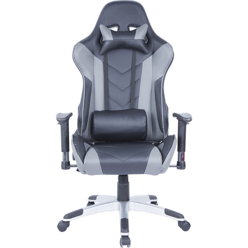 7202 Computer Office Chair w/ Recline in Black & Gray Leatherette